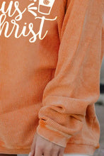 Letter Graphic Round Neck Long Sleeve Oversize Sweatshirt Woman Sweatshirts