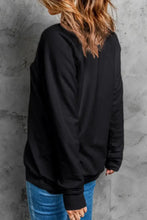 Letter Graphic Round Neck Long Sleeve Sweatshirt Woman Sweatshirts