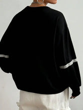 Letter Graphic Round Neck Long Sleeve Sweatshirt Woman Sweatshirts