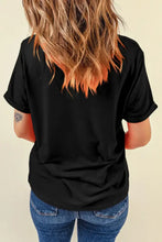 Letter Graphic Round Neck T-Shirt Woman T Shirts