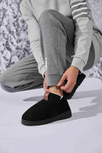 Letter M Suede Round Toe Slippers Woman Slippers