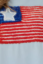 Light Blue American Flag Cotton Blend Women's T-Shirt