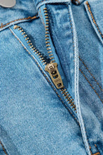 Light Blue Denim Mini Skirt with Bow Detail for Women Woman Skirts