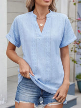 Light Blue Eyelet Blouse for Women Light Blue