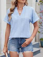 Light Blue Eyelet Blouse for Women