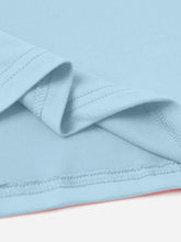 Light Blue Floral Lettering T-Shirt for Women 100 Percent Polyester