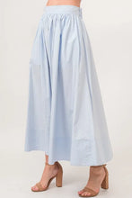 Light Blue Flowing Elastic Back A-Line Midi Skirt