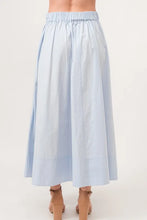 Light Blue Flowing Elastic Back A-Line Midi Skirt
