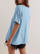 Light Blue Oversized Basic T-Shirt for Women Woman T Shirts