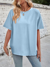 Light Blue Oversized Basic T-Shirt for Women