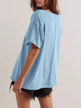Light Blue Oversized Basic T-Shirt for Women