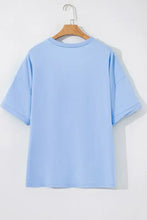 Light Blue Oversized Layered T-Shirt for Women Woman T Shirts