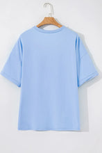 Light Blue Oversized Layered T-Shirt for Women