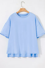 Light Blue Oversized Layered T-Shirt for Women