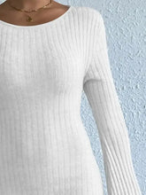 Light Blue Ribbed Knit Sweater Dress for Women Woman Sweater Dresses