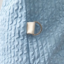 Light Blue Textured Duffel and Tote Travel Bag with White Straps Travel Bags