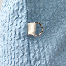 Light Blue Textured Duffel and Tote Travel Bag with White Straps Travel Bags