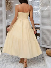 Light Blue Tiered Maxi Sundress with Smocked and Ruched Details Maxi Dresses