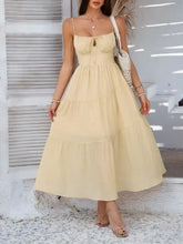 Light Blue Tiered Maxi Sundress with Smocked and Ruched Details Maxi Dresses