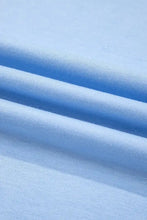 Light Blue Womens T Shirt with Colorful Stripes Woman T Shirts