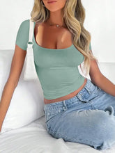 Light Green Fitted Crop Top for Women Woman T Shirts
