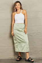 Light Green High Waist Cargo Midi Skirt for Women Woman Skirts