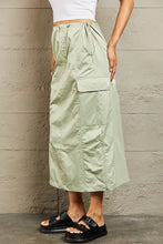 Light Green High Waist Cargo Midi Skirt for Women Woman Skirts