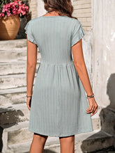 Light Green Knit Button Down Dress with Ruffle Detail