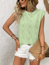 Light Green Knit Tank Top for Women Light Green