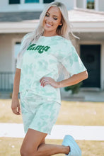 White Camo Print Oversized T-Shirt with Mama in Green, Graphic Lounge Set