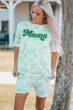 Light green printed letter graphic lounge set for women