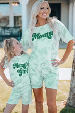 Mint green printed letter graphic lounge set with Mama and Mamas Girl text