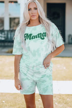 Light green printed letter graphic lounge set for women