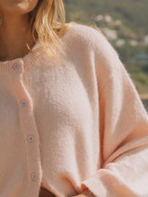 Light Pink Cardigan and Striped Shorts Set for Women