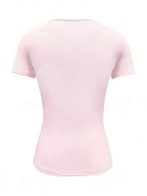 Light Pink Fitted T Shirt for Women