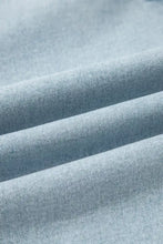 Light wash utility pocket straight leg jeans in light blue denim with soft worn texture and subtle stitching details