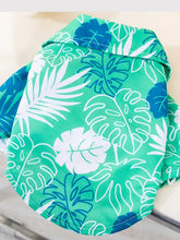 Lightweight Pet Top with monstera leaf print, vibrant green basic style