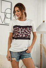 Lilac Leopard Print T Shirt with Regular Sleeve Length for Women Woman T Shirts