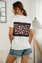 Lilac Leopard Print T Shirt with Regular Sleeve Length for Women Woman T Shirts