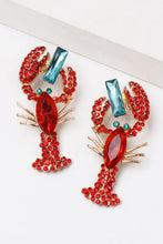 Lobster Shape Glass Stone Dangle Earrings Earrings