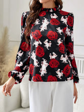 Long Sleeve Floral Print Blouse for Women