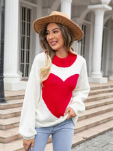 Heart Sweater Pullover with Long Sleeve Length Acrylic Material