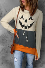 Long Sleeve Jack-O'-Lantern Graphic Sweatshirt Dark Gray Woman Sweatshirts