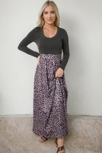 Long Sleeve Leopard Print Maxi Dress