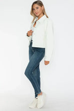 Long Sleeve PU Leather Jacket for Women with Snap Button Closure Woman Outerwear