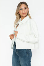 Long Sleeve PU Leather Jacket for Women with Snap Button Closure Woman Outerwear