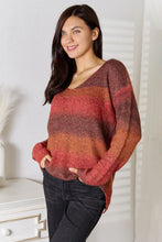 Long Sleeve Striped Knit Sweater Pullover for Women