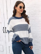 Long Sleeve Striped Knit Sweater Pullover for Women Sweater Pullovers