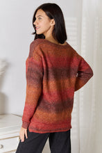 Long Sleeve Striped Knit Sweater Pullover for Women