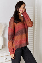 Long Sleeve Striped Knit Sweater Pullover for Women